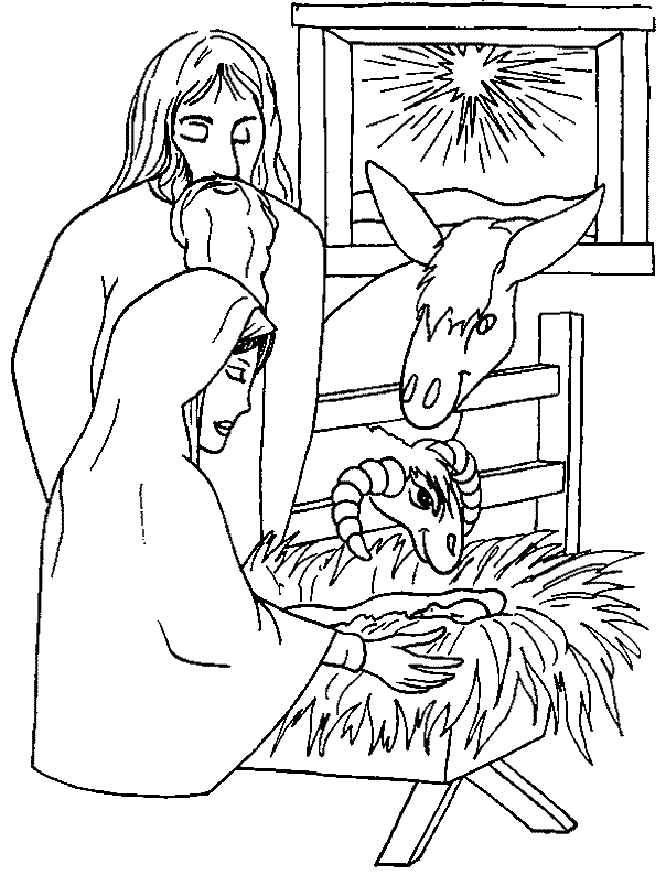 Szopka Bożonarodzeniowa kolorowanki